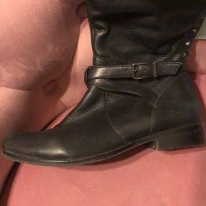 Black leather boots